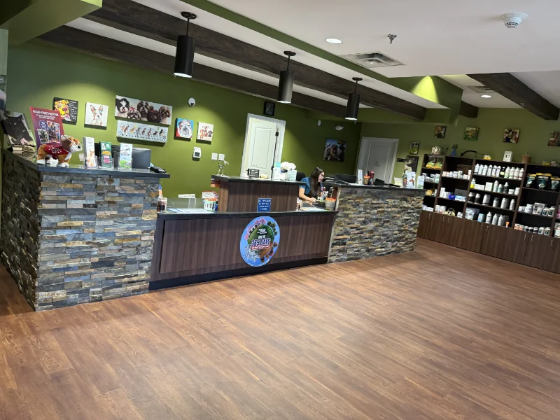Arlington Animal Clinic welcome room.